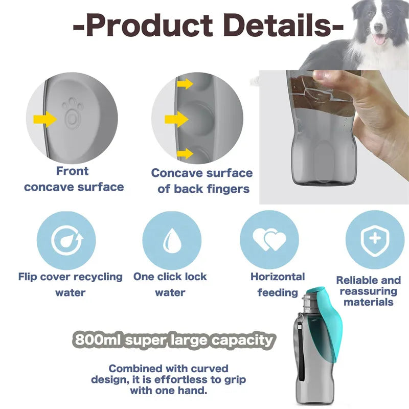 The HydroRover — Portable Dog Water Bottle with Foldable Bowl
