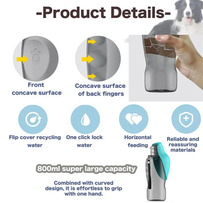 The HydroRover — Portable Dog Water Bottle with Foldable Bowl