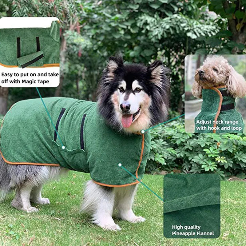 The Soggy Pup Wrap — Fast Drying Post-Bath Robe