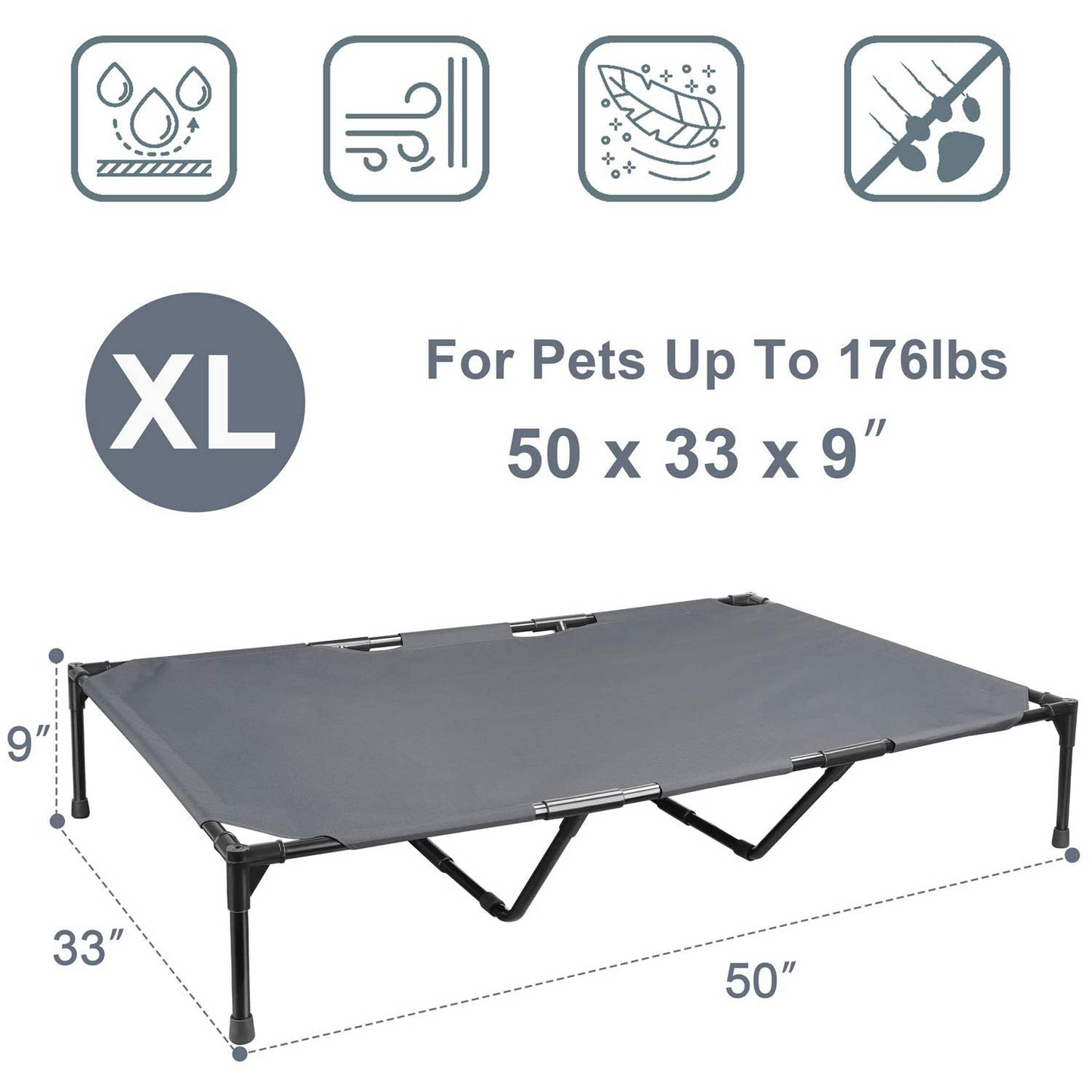 The Pawvilion — Elevated Outdoor Dog Bed