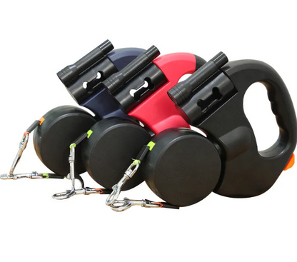 The Double Trouble — Retractable Leash for Two Dogs