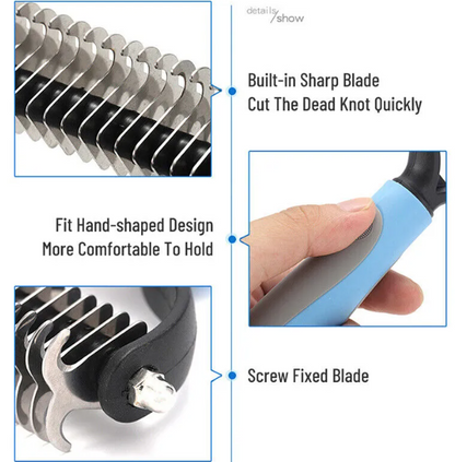 The Fur-Tamer Duo Brush — Dematting & Deshedding Tool