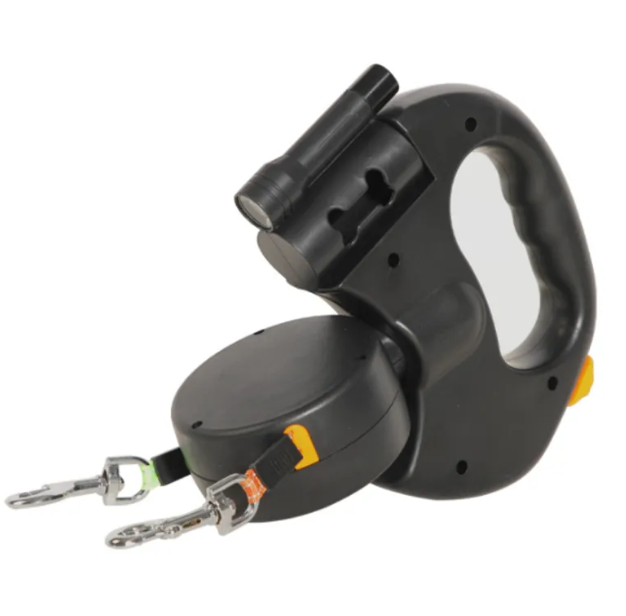 The Double Trouble — Retractable Leash for Two Dogs