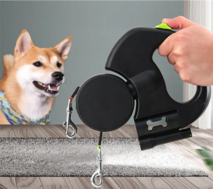 The Double Trouble — Retractable Leash for Two Dogs